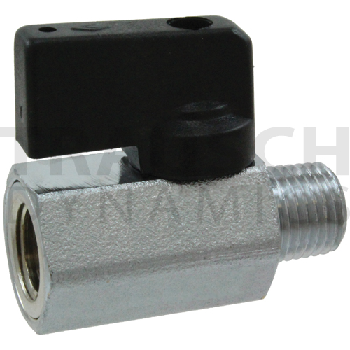 NICKEL CHROME PLATED MINI BALL VALVE - MALE X FEMA...