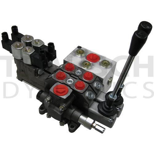 BUCHER - 21 GPM ELECTRIC/MANUAL DIRECTIONAL CONTROL STACK VALVES