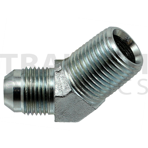 2503-06-12 Hydraulic Fitting 3/8 Male JIC X 3/4 Male Pipe 45 Degree Carbon Steel 