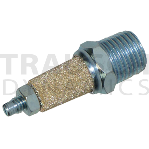 MUFFLER WITH FLOW ADJUSTMENT - STEEL, MALE THREADS