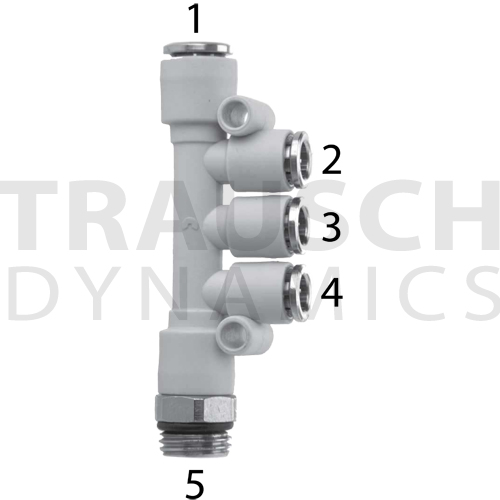 REDUCING BSP SWIVEL MALE MULTI TEE METRIC TUBE