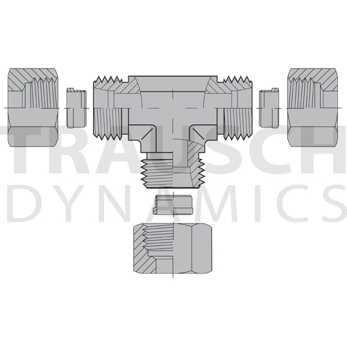 5080L ADAPTERS - MALE DIN UNION TEE COMPLETE ASSEM...