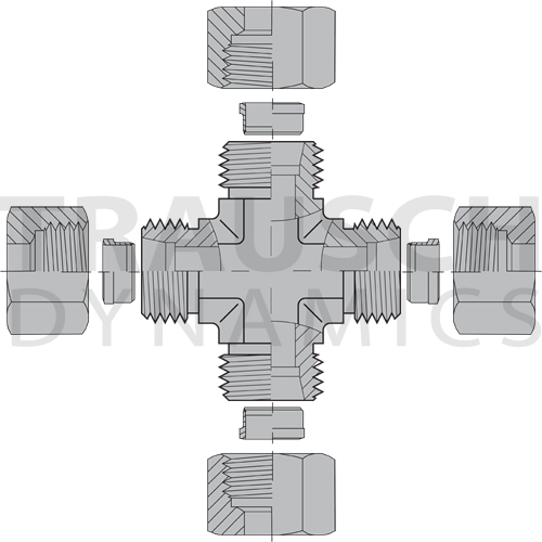 5096L ADAPTERS - MALE DIN UNION CROSS COMPLETE ASS...