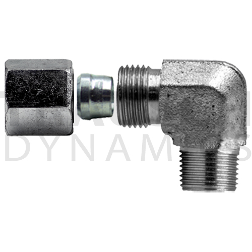 5070S ADAPTERS - MALE DIN X MALE PIPE 90 DEGREE EL...