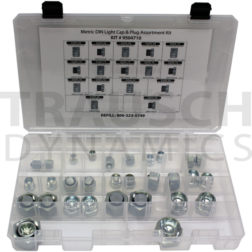 DIN Light Metric Cap and Plug Kit Hydraulic Adapter Metric Set