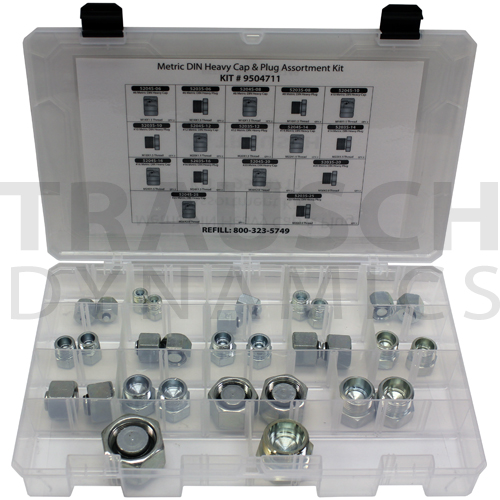 DIN Light Metric Cap and Plug Kit Hydraulic Adapter Metric Set